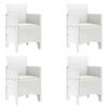 vidaXL Chaise de jardin 4 pc Blanc Polypropyl&egrave;ne