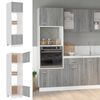 vidaXL Meuble micro-ondes "Lyon" Gris Sonoma 60 x 57 x 207 cm Bois d'ing&eacute;nierie