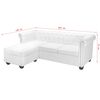 vidaXL Canap&eacute; Chesterfield en forme de L cuir synth&eacute;tique blanc