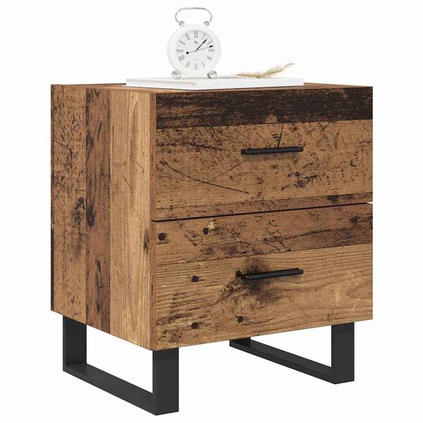 vidaXL Cabinet de chevet 2 pcs Bois ancien 40 x 35 x 47.5 cm