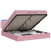 vidaXL Lit coffre avec matelas et LED Rose 160 x 200 cm Velours