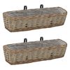 vidaXL Jardini&egrave;re de balcon 2 pcs Osier avec doublure en PE 60 cm