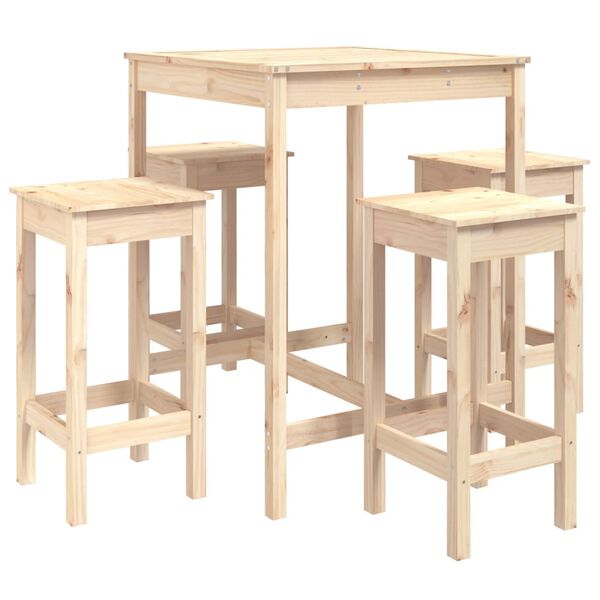 vidaXL Ensemble de bar de jardin 5 pcs bois de pin massif