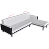 vidaXL Canap&eacute;-lit en forme de L similicuir blanc