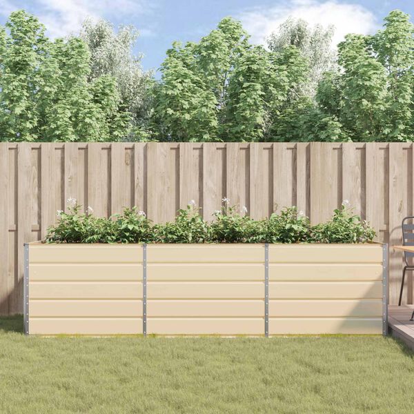 vidaXL Jardini&egrave;re Ivoire 195 x 100 x 45 cm Acier galvanis&eacute;