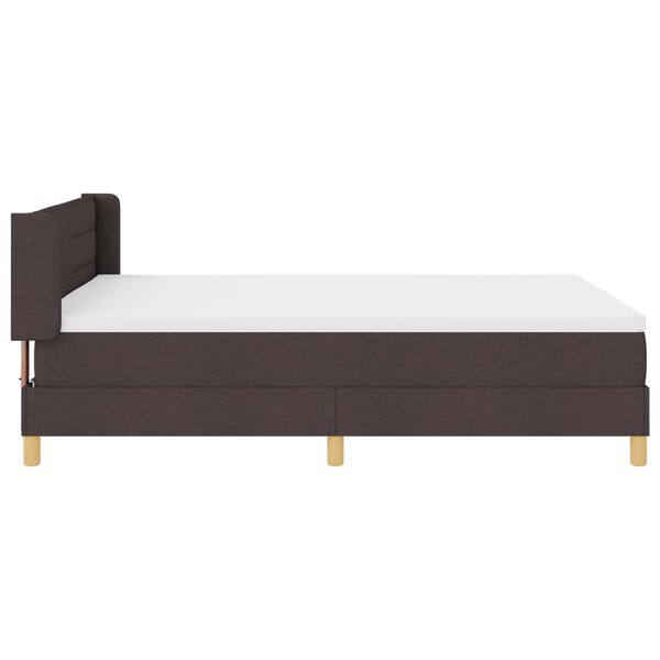 vidaXL Lit &agrave; ressorts avec matelas Marron fonc&eacute; 200 x 140 cm Polyester