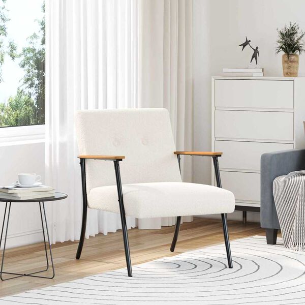 vidaXL fauteuil Cr&egrave;me 59 x 75 x 78 cm
