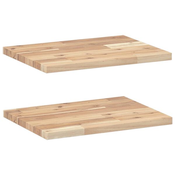 vidaXL &Eacute;tag&egrave;res flottantes 2 pcs 60x30x2 cm acacia massif non trait&eacute;