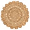 vidaXL Tapis Jute tress&eacute; &agrave; la main 150 cm Rond