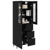 vidaXL Haut Armoire 2 pcs Ch&ecirc;ne noir Bois Agglom&eacute;r&eacute; et Verre