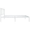 vidaXL Cadre de lit m&eacute;tal sans matelas avec t&ecirc;te de lit blanc 90x200cm