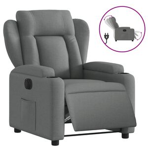 vidaXL Fauteuil inclinable &eacute;lectrique Gris fonc&eacute; Tissu
