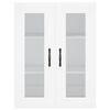vidaXL Buffet haut Blanc 69,5x34x180 cm Bois d'ing&eacute;nierie