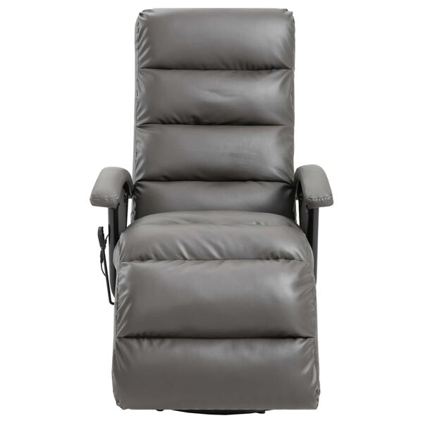 vidaXL Fauteuil de massage TV inclinable gris similicuir