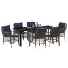 vidaXL Ensemble de salle &agrave; manger pour jardin 7 pcs Gris et Noir Rotin