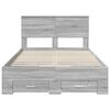 vidaXL Cadre de lit Gris Sonoma 135 x 190 cm Bois d'ing&eacute;nierie