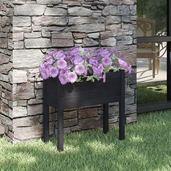 vidaXL Jardini&egrave;re Noir 70x31x70 cm Bois de pin massif