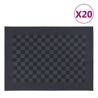 vidaXL Serviettes de cuisine 20 pcs noir et gris 50x70 cm coton