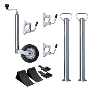 vidaXL Roue jockey 48 mm avec 2 tubes de support et 3 pinces divis&eacute;es