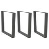 vidaXL Pieds de table &agrave; manger en forme de V, 3 pi&egrave;ces, anthracite, 80 x (72-73,3) cm, acier