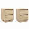 vidaXL Cabinet de chevet 2 pcs Chêne Sonoma 39 x 34,5 x 50 cm