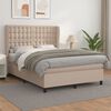 vidaXL Sommier &agrave; lattes de lit avec matelas Cappuccino 140x200 cm