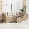 vidaXL Ensemble de Canap&eacute;s avec coussin 7 pcs Beige et cr&egrave;me polyrotin