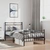 vidaXL Cadre de lit m&eacute;tal sans matelas et pied de lit noir 100x200 cm