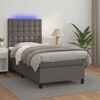 vidaXL Sommier &agrave; lattes de lit avec matelas et LED Gris 90x200 cm