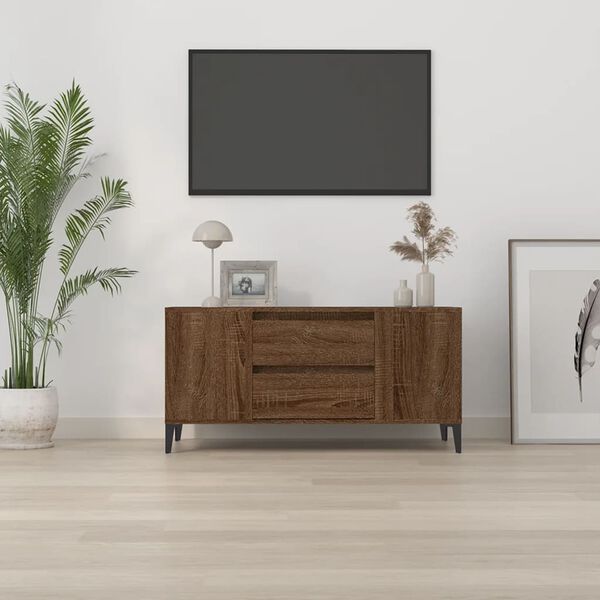 vidaXL Meuble TV Ch&ecirc;ne marron 102x44,5x50 cm Bois d'ing&eacute;nierie
