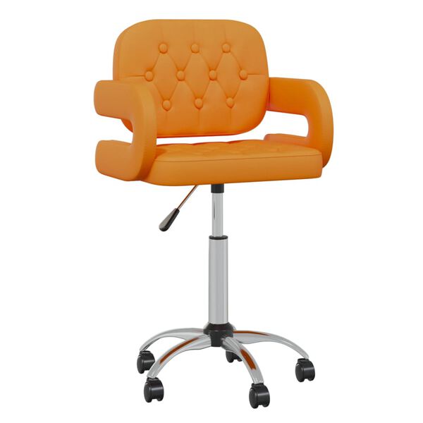 vidaXL Chaise pivotante de salle &agrave; manger Orange Similicuir