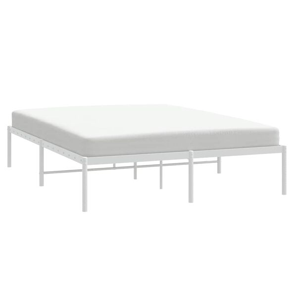 vidaXL Cadre de lit m&eacute;tal sans matelas blanc 160x200 cm
