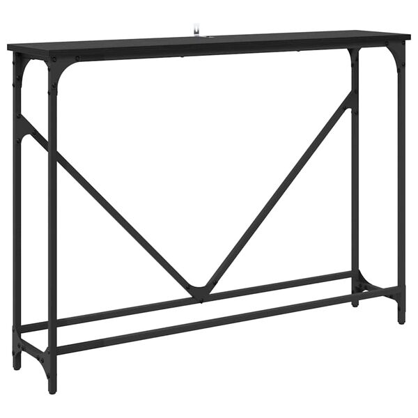 vidaXL Table console Ch&ecirc;ne noir 102 x 23 x 75 cm Bois d'ing&eacute;nierie