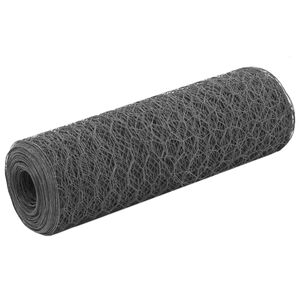 vidaXL Grillage Acier avec rev&ecirc;tement en PVC 25x0,5 m Gris