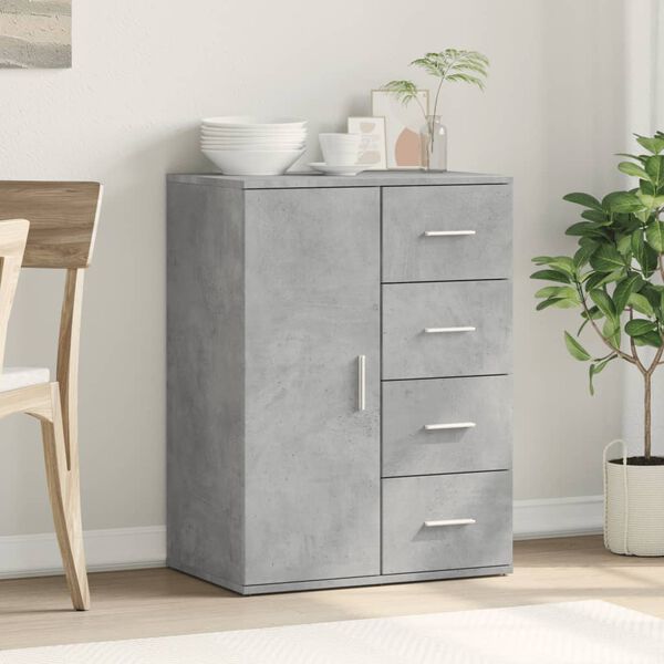 vidaXL Buffet gris b&eacute;ton 59x39x80 cm bois d'ing&eacute;nierie