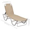 vidaXL Chaise longue aluminium et textil&egrave;ne cr&egrave;me