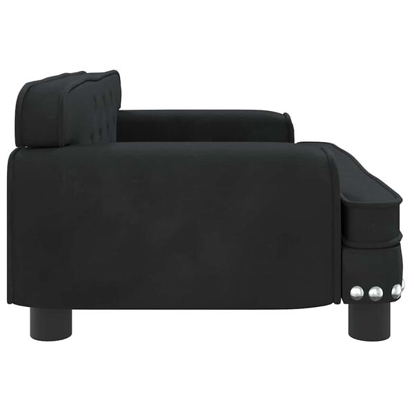 vidaXL Lit pour chien noir 70x45x30 cm velours