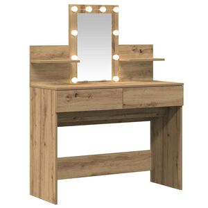 vidaXL Table de Toilette avec tiroir Chêne artisanal 100 x 40 x 130 cm