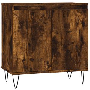 vidaXL Armoire de bain ch&ecirc;ne fum&eacute; 58x33x60 cm bois d'ing&eacute;nierie