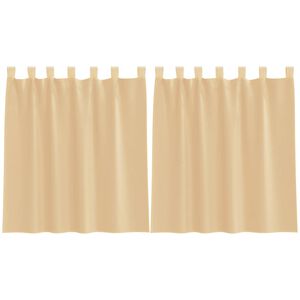 vidaXL Rideaux en voile avec passe-tringles 2 pcs sable