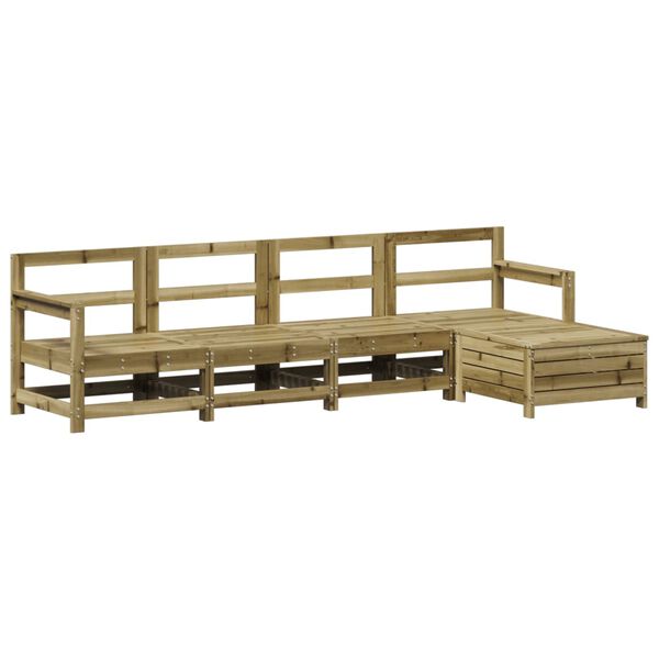 vidaXL Salon de jardin 5 pcs bois de pin impr&eacute;gn&eacute;