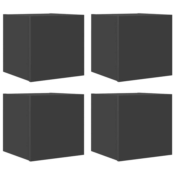 vidaXL Meubles TV muraux 4 pcs Gris 30,5x30x30 cm