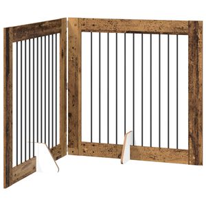 vidaXL Porte de chien pliable avec supports 2 pc Bois ancien 200,5 cm
