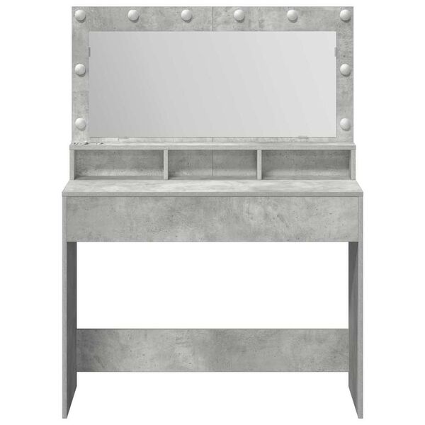 vidaXL Table de Toilette avec &eacute;tag&egrave;re Gris b&eacute;ton 100 x 41 x 135 cm