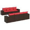vidaXL Ensemble de canap&eacute; de jardin 9 pcs avec coussins marron r&eacute;sine tress&eacute;e