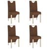 vidaXL Chaises &agrave; manger lot de 4 marron similicuir daim