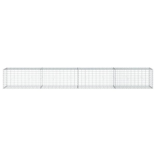 vidaXL Panier gabion avec couvercle 400x50x50 cm fer galvanis&eacute;