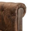 vidaXL Canap&eacute; Chesterfield en forme de L cuir daim artificiel marron