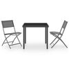 vidaXL Mobilier de salle &agrave; manger d'ext&eacute;rieur 3 pcs Acier