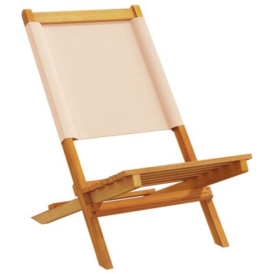 vidaXL Chaises de jardin lot de 2 beige bois d'acacia massif et tissu